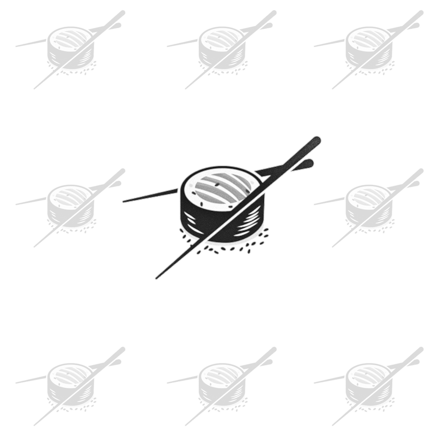 grey and white graphic with sushi monger logo, used as a placeholder image for actual product image
