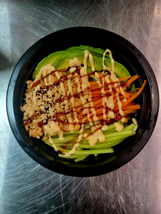 Baked Salmon Poke bowl